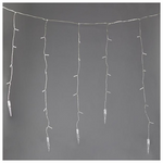 Βροχη, 96 led με 16 Σταλακτιτες 9,5cm, 31v Μετασχηματιστης, με Προγραμμα, Επεκταση εωσ 3, Διαφανο Καλωδιο, Λευκο Led, 80x300cm (6/7/5), Προεκταση Παροχης 300cm, Ip44