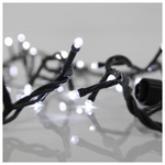 Σειρα, 100 led 3mm, 31v, Επεκταση εωσ 3, με Μετασχηματιστη, Προεκταση Παροχης 300cm, Πρασινο Καλωδιο, Λευκο Led, ana 10cm, Ιρ44