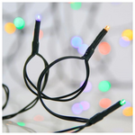 Σειρα, 720 led 3mm, 31v Μετασχηματιστη, Σταθερο, Πρασινο pvc Καλωδιο, Πολυχρωμο Led, ανα 7,5cm, Προεκταση Παροχης 3m, Ip44