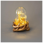 Φωτιζομενο led Διακοσμητικο,20 Led,  με Ταρανδο στο Εσωτερικο Του, Μπαταριας, 14,5x18,8cm