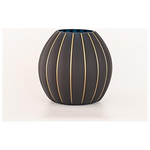 Γυαλινο Βαζο, με Χρυσες Γραμμες, 10,5x21,5x21cm