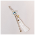 Κρεμαστο Γουρι, Λευκο, με Χρυσες Λεπτομερειες και Ματι, 35cm