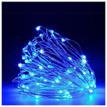 Σειρα, 100 Mini Led, 4,5v Μετασχηματιστη, Σταθερο, Ασημι Χαλκινο Καλωδιο, Μπλε Led, ανα 10cm, Προεκταση Παροχης 5m, Ιρ44