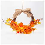 Στεφανι με Πορτοκαλι Κολοκυθες, 65cm