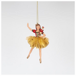 Μπαλαρινα με Καρυοθραυστη και Χρυση Φουστα, 13cm