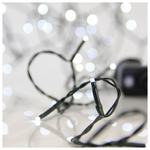 Σειρα, 400 led 3mm, 31v Μετασχηματιστη, 8 Προγραμματα & Μνημη, Πρασινο pvc Καλωδιο, Λευκο Led, ανα 5cm, Προεκταση Παροχης 3m, Ιρ44