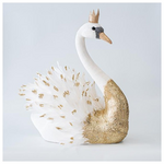 Βελουδινος Κυκνος, Λευκος, με Χρυσο Γκλιτερ, 50cm