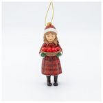 Στολιδι Πολυρεζιν, Κοριτσακι με Μηλα, Πρασινο, 5.5x12cm