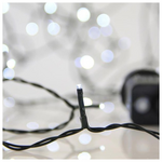 Σειρα, 240 led 3mm, 31v, 8 Προγραμματα, Μετασχηματιστη με Μνημη, Προεκταση Παροχης 300cm, Πρασινο Καλωδιο, Λευκο Led,ανα 5cm,ιρ44