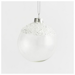 Γυαλινη Μπαλα, Διαφανη, με Διαφανες Χαντρες, 2 Σχηματα, σετ 4τμχ, 8cm