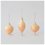 Γυαλινο Στολιδι, Βερικοκι, σε 3 Σχηματα, σετ 4τμχ, 8 και 13cm