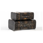 Ξυλινη Βαλιτσα, Σκουρο Καφε, σετ 2 Τμχ, 45x29x18,5cm και 37x24x13,5cm