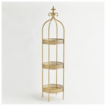 Κλουβι, με Τρια Επιπεδα, Μεταλλικο, Χρυσο, 23x21,5x91cm