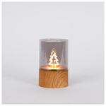 Φωτιζωμενο Γυαλινο Διακοσμητικο, με Δεντρο στο Εσωτερικο, Μπαταριας 2xaa, Timer, 60 Θερμα Λευκα Led, 8x12,5cm, Ip44