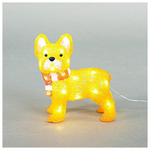 Ακρυλικος Σκυλος, 4,5v, 30 Λευκα Led, με Μετασχηματιστη, 500cm Προεκταση Παροχης, 28x15x30cm, Ip44