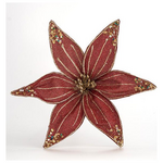 Λουλουδι Οργαντζα, Μπορντω με Glitter, 30cm