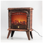 Τζακι Πλαστικο, Παλαιωμενο Χαλκινο, 12 Led, με Μετασχηματιστη, με εφε Φλογας, 45,5x18,5x56cm