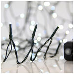 Σειρα, 1500 led 3mm, 31v Μετασχηματιστη, 8 Προγραμματα & Μνημη, Πρασινο pvc Καλωδιο, Λευκο Led, ανα 5cm, Προεκταση Παροχης 3m, Ιρ44