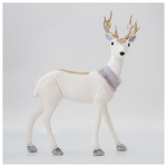 Βελουδινος Ταρανδος, Λευκος, με Χρυσο Γκλιτερ, 32x52x14