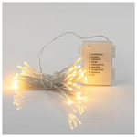 Σειρα, 96 led 3mm, Battery box 3xaa, 8 Προγραμματα & Μνημη, Timer, Διαφανο pvc Καλωδιο, Θερμο Λευκο Led, ανα 10cm, Προεκταση Παροχης 30cm, Ip44, Display box (16τμχ)