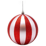 Πλαστικη Μπαλα, ροζ με Κοκκινο Glitter, σετ 2τμχ, 12cm