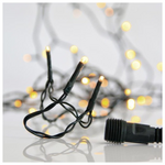 Σειρα, 300 led 3mm, 31v Μετασχηματιστη, 4 Επεκτασεις ωσ 3 Σετ, Πρασινο pvc Καλωδιο, Θερμο Λευκο Led, ανα 5cm, Προεκταση Παροχης 3m, Ιρ44