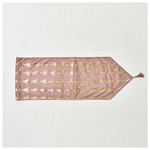 Ραννερ, ροζ με Χρυσα Δεντρακια, Βελουδο, 180x32cm