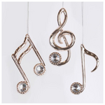 Στολιδι Ακρυλικο, Μουσικες Νοτες, ροζ Χρυσο, 14,5cm