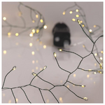 Cluster 12m, 960 Mini Led, Μετασχηματιστη, 8 Προγραμματα & Μνημη, Πρασινο Χαλκινο Καλωδιο, Θερμο Λευκο Led, Προεκταση Παροχης 3m, Ip44