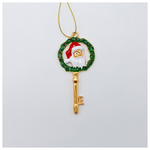 Στολιδι Κλειδι με αη Βασιλη, Χρυσο, 9x4cm