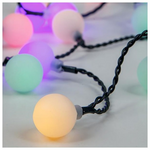 Σειρα,80 led 31v, Λευκες Μπαλες Φ2cm,επεκταση ωσ 3,με Μετασχηματιστη,προεκταση Παροχης 300cm,πρασινο Καλωδιο,rgb,led,ανα 10cm,ip44