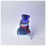 Χιονανθρωπος 17,5x5,5x33cm, Διακοσμητικο Σχεδιο Καθρεφτης με led Ταινια, Μετασχηματιστη, 87 Led, Πολυχρωμο Led, Προεκταση Παροχης 3m, Ip20