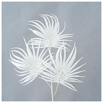 Κλαδι Φοινικα, Τριπλο, με Πετρες, Λευκο, 90cm