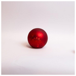 Γυαλινη Διακοσμητικη Μπαλα, Κοκκινη Ματ, Φωτιζομενη, με Λουνα Παρκ, 15cm