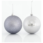 Μπαλα Πλαστικη, Γκρι, σετ 6τμχ, (2 Περλε, 4 Glitter), 8cm