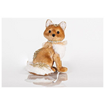 Βελουδινη Αλεπου, με Χρυσο Glitter, Μοκα, 14x17cm