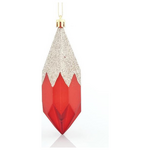 Διαμαντι Πλαστικο,  Κοκκινο με Σαμπανι Glitter, σet 3tmx, 13x4,5cm