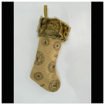 Καλτσα, Μπεζ με Σχεδια και Γουνακι, 45cm.