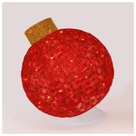 Φωτιζομενη Χριστουγεννιατικη Kokkinh Mπαλα, με Βαση, 4,5v Μετασχηματιστη, 100 Θερμα Λευκα Led, 64x64x77,5cm, Προεκταση Παροχης 5m, Ip44