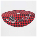 Ποδια Δεντρου, Κοκκινη Καρο, με Αμαξα Αγιου Βασιλη, 90cm