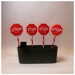 Σειρα, 36 Mini Led, 4 Πλαστικες Πινακιδες με Χριστουγεννιατικο Σχεδιο Stop Στην Κορυφη 15cm, με Ραβδι για το Εδαφος 37cm, Ηλιακο Συλλεκτη με Αισθητηρα, 8 Προγραμματα, Διαφανο Flat Χαλκινο Καλωδιο, Θερμο Λευκο Led, ana 1m, Προεκταση Παροχης 1m, Ip44