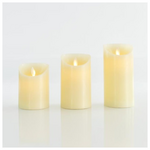 Κερι Μπαταριας, Ιβουαρ, με Κινηση στη Φλογα και Χρονοδιακοπτη, 7,5x15cm