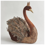 Βελουδινος Κυκνος, Καφε, με Χαλκινο Γκλιτερ, 59cm