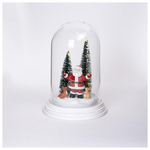 Γυαλινος Θολος, Φωτιζομενος, με Αγιο Βασιλη, 12x17cm