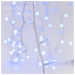 Σειρα, 100 led 3mm, 31v, Επεκταση εωσ 3, με Μετασχηματιστη, Προεκταση Παροχης 300cm, Διαφανο Καλωδιο, Μπλε Led, ανα 5cm, Ιp44