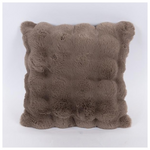 Μαξιλαρι, Γκρι Καφε Γουνινο με Κυψελες, 45x45cm
