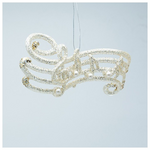 Ακρυλικο Στολιδι, Νοτες σε Πενταγραμμο, Χρυσο με Περλα, 13.7x1.1x7cm