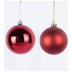 Μπαλα Πλαστικη, Κοκκινη, Γυαλιστερη και Ματ, σετ 6τμχ, 6cm (Top 120)