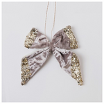 Βελουδινος Φιογκος, Γκρι, με Glitter, 20x20cm