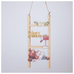 Ξυλινη Διακοσμητικη Σκαλα με Αγιο Βασιλη, 2.2x13x30cm